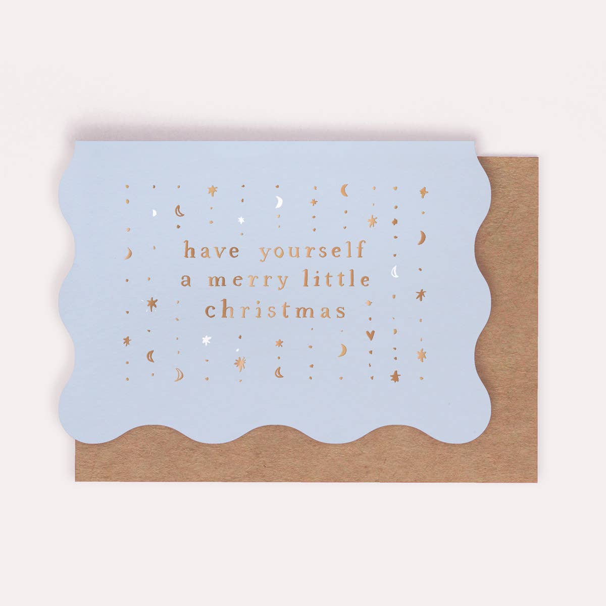 Glimmer Christmas Cards | Holiday Card, Light Blue & Gold