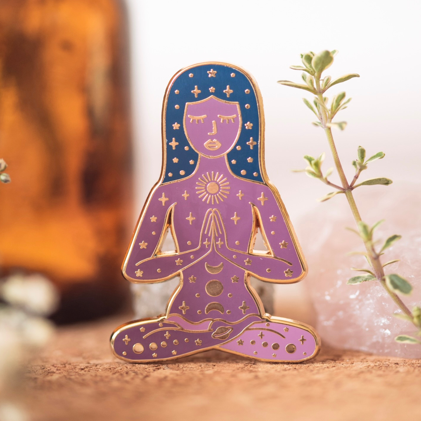 GODDESS OF INTUITION ENAMEL PIN, PURPLE AND GOLD