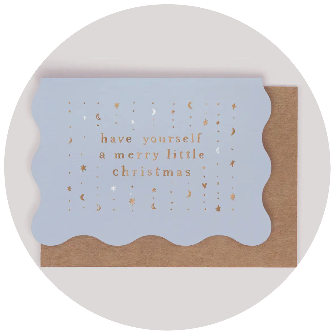 Glimmer Christmas Cards | Holiday Card, Light Blue & Gold