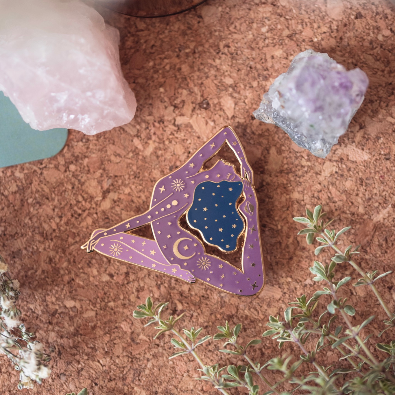 GODDESS OF STRENGTH ENAMEL PIN, PURPLE AND GOLD