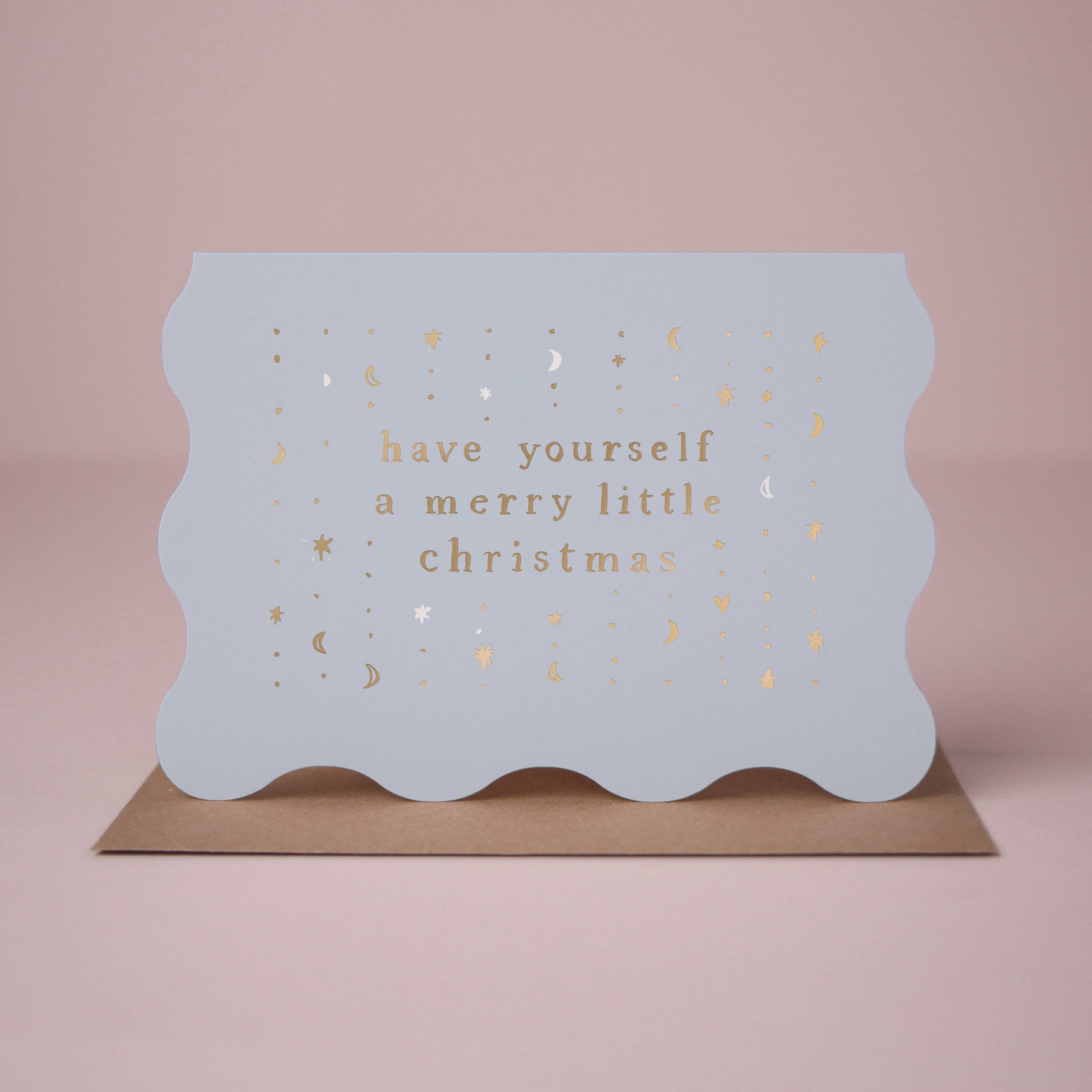 Glimmer Christmas Cards | Holiday Card, Light Blue & Gold