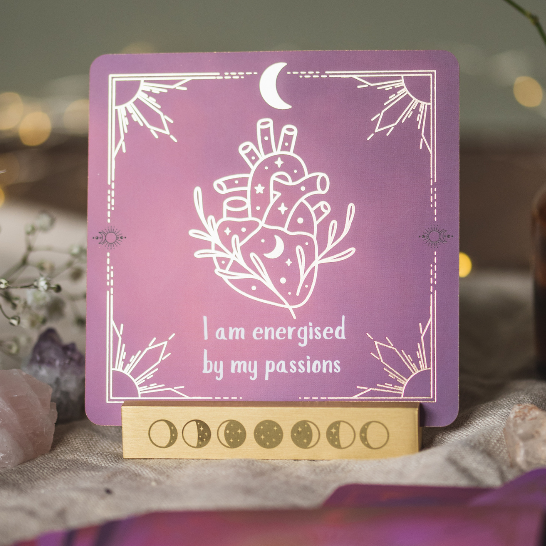 LUNAR ENGRAVED BRASS CARD STAND