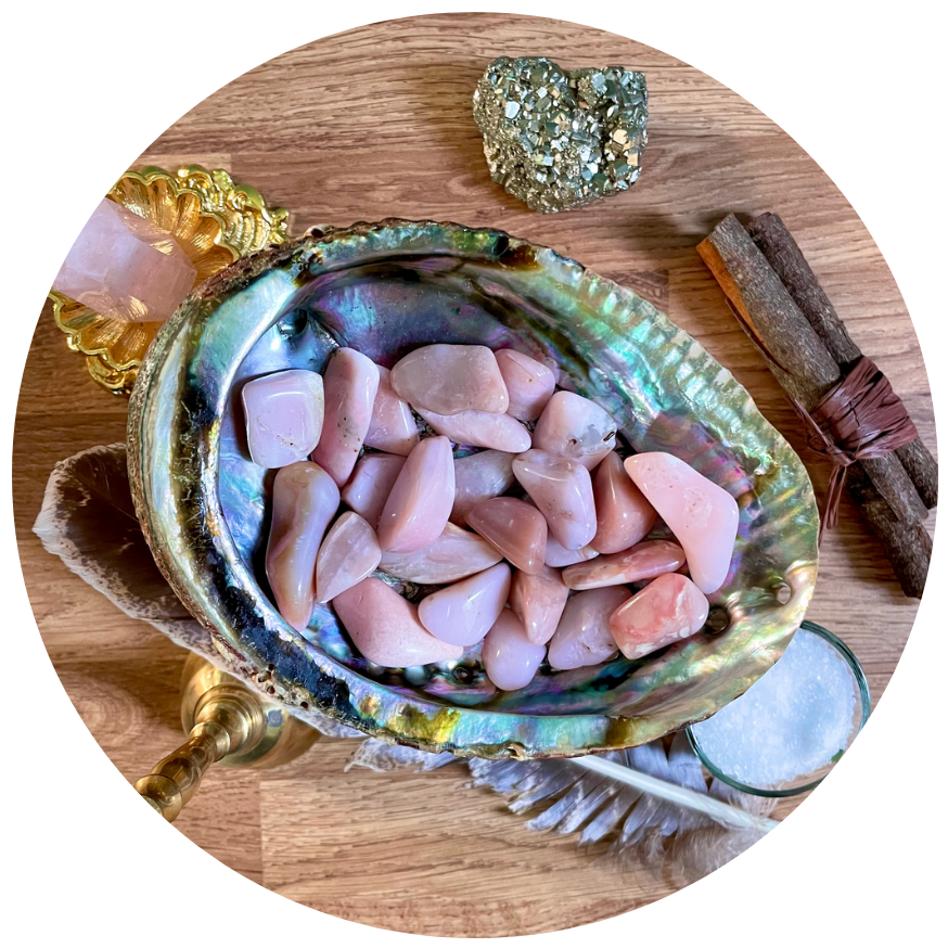 SMALL PERUVIAN PINK OPAL HEALING TUMBLESTONE