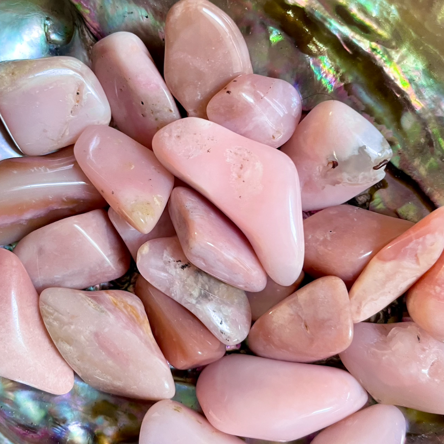 SMALL PERUVIAN PINK OPAL HEALING TUMBLESTONE