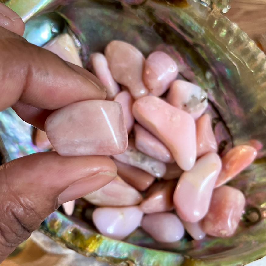 SMALL PERUVIAN PINK OPAL HEALING TUMBLESTONE