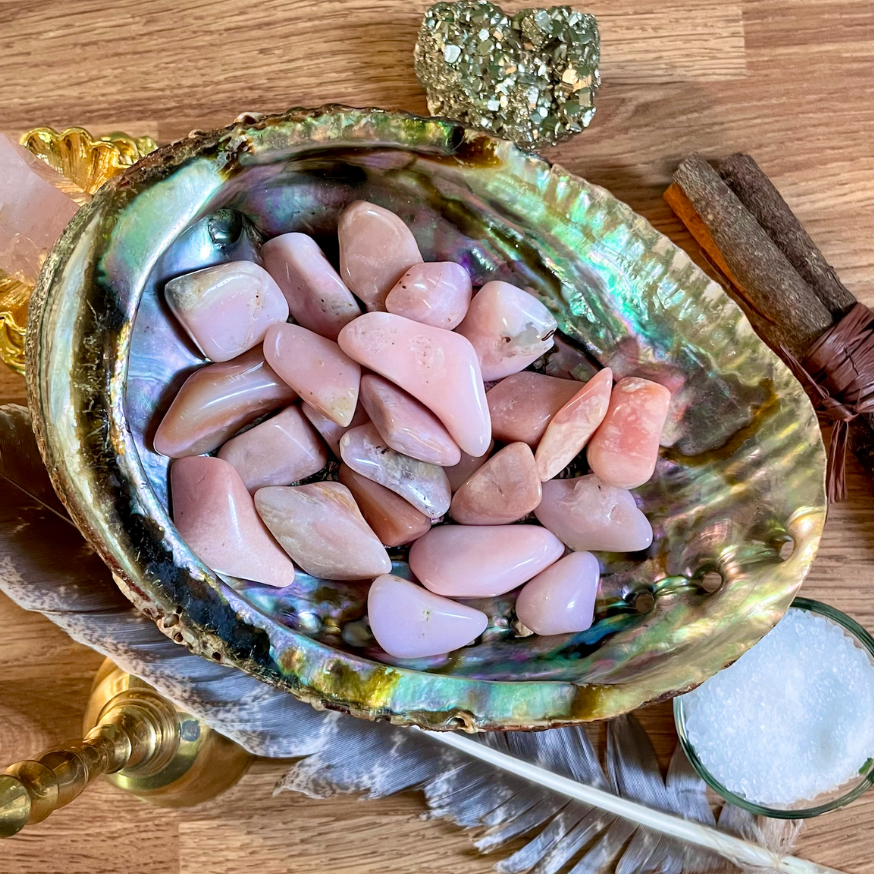 SMALL PERUVIAN PINK OPAL HEALING TUMBLESTONE