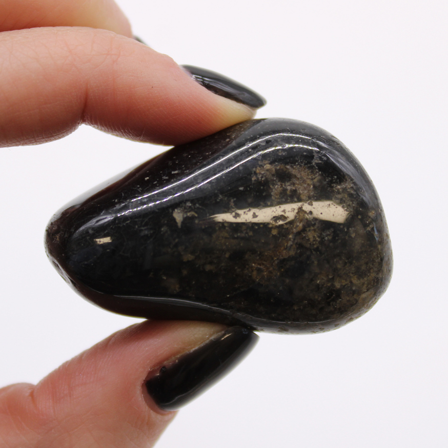 LARGE BLACK ONYX HEALING TUMBLESTONE