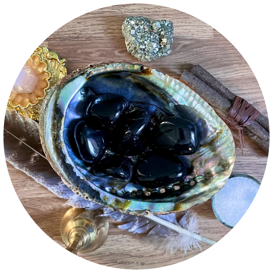 LARGE BLACK ONYX HEALING TUMBLESTONE