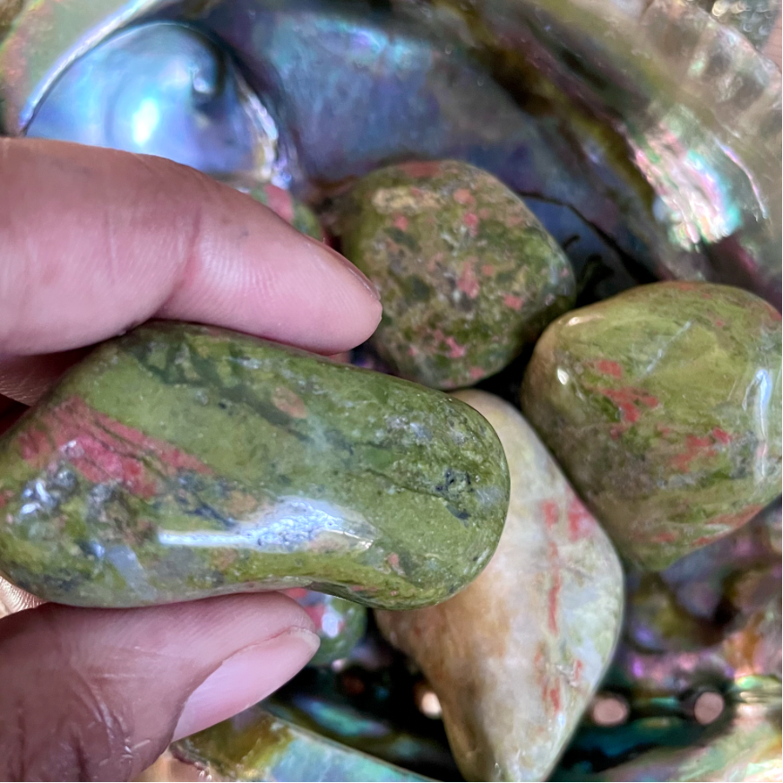 LARGE UNAKITE HEALING TUMBLESTONE