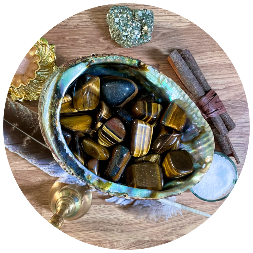 MEDIUM YELLOW TIGER’S EYE HEALING TUMBLESTONE
