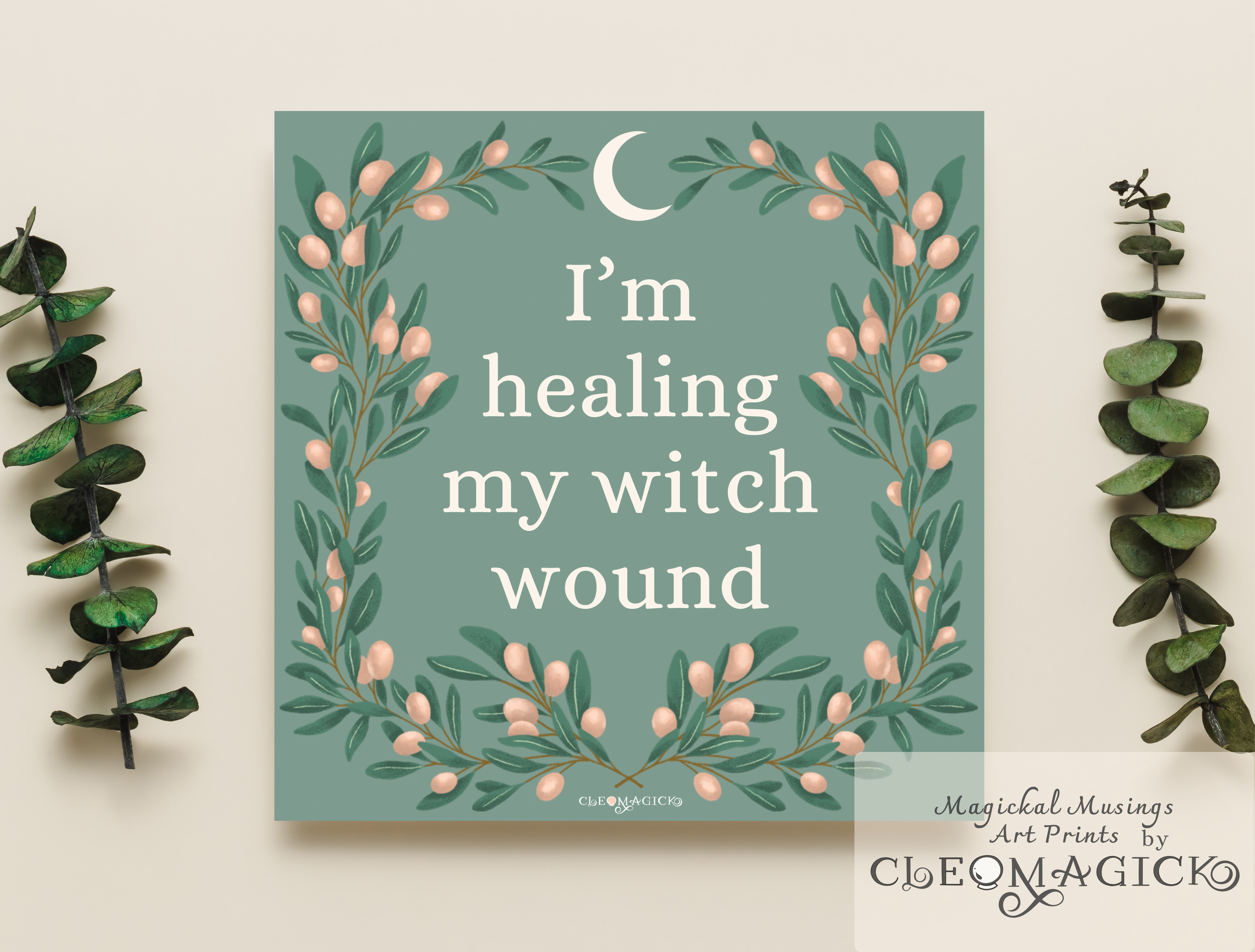 WITCH WOUND ART PRINT, 15 x 15cm Square