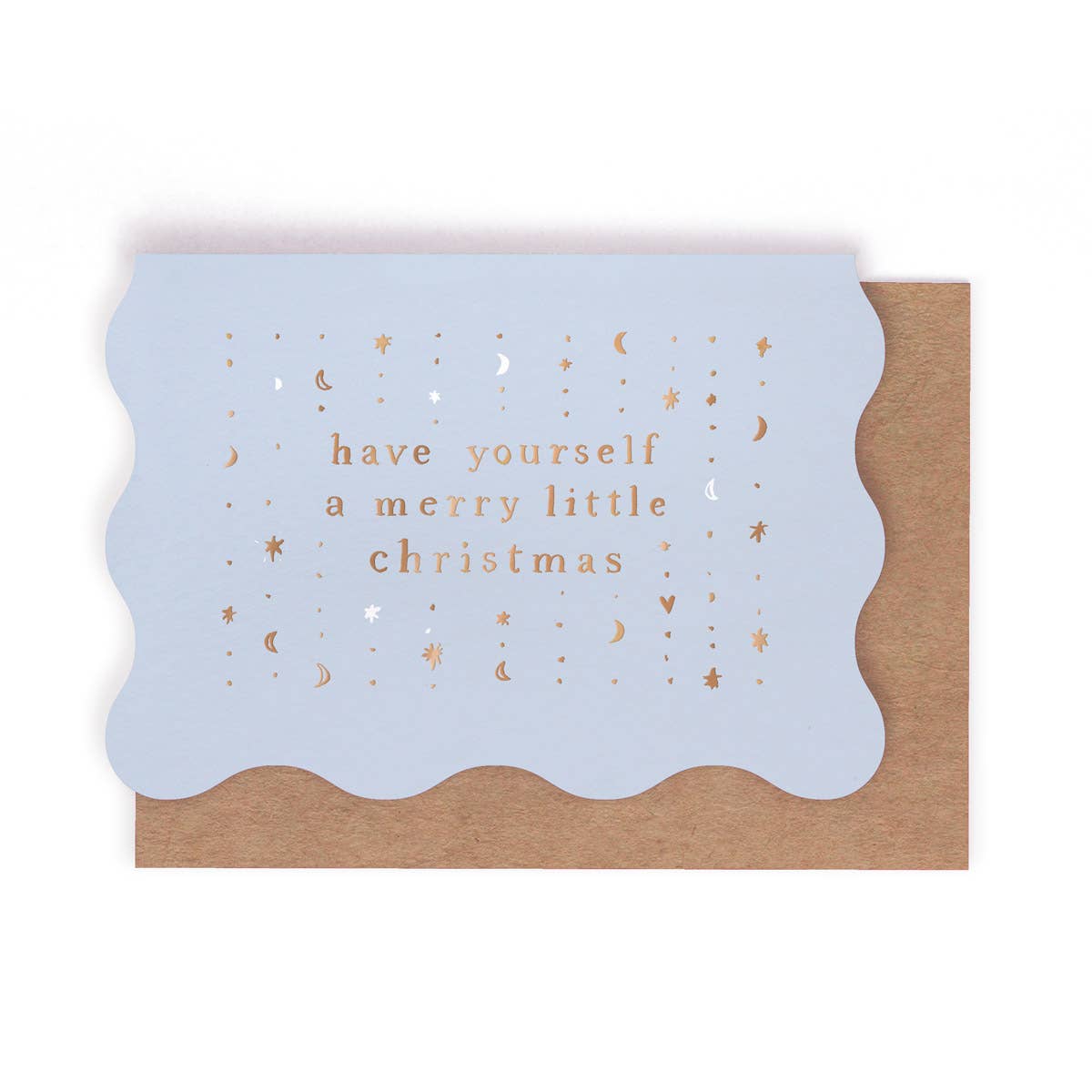 Glimmer Christmas Cards | Holiday Card, Light Blue & Gold