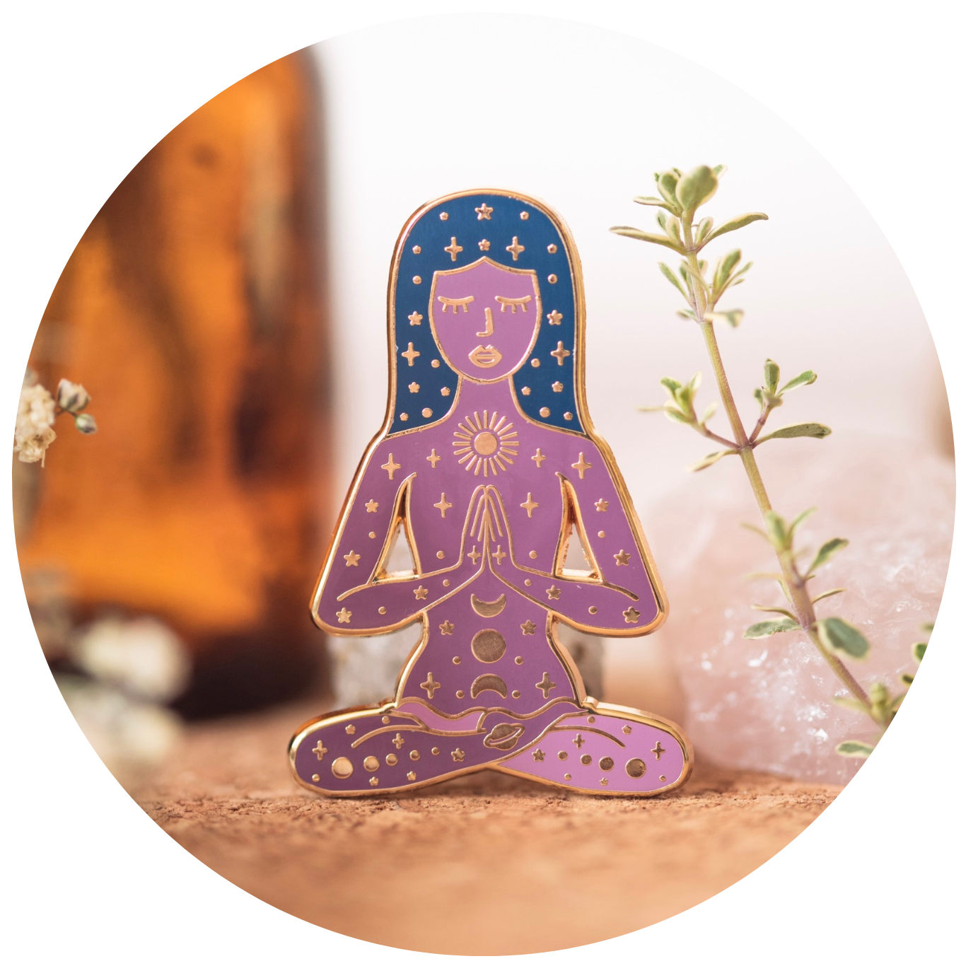 GODDESS OF INTUITION ENAMEL PIN, PURPLE AND GOLD