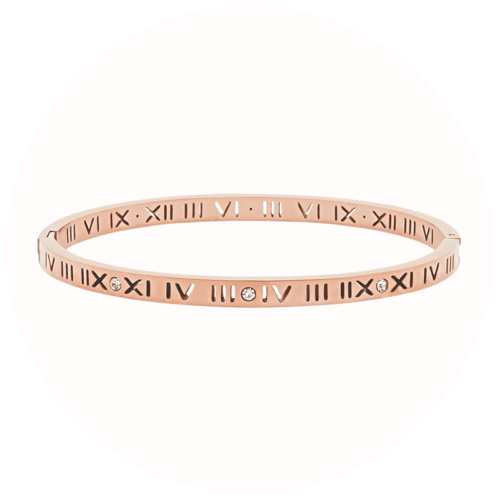 TIME ROMAN NUMERAL BRACELET ROSE GOLD